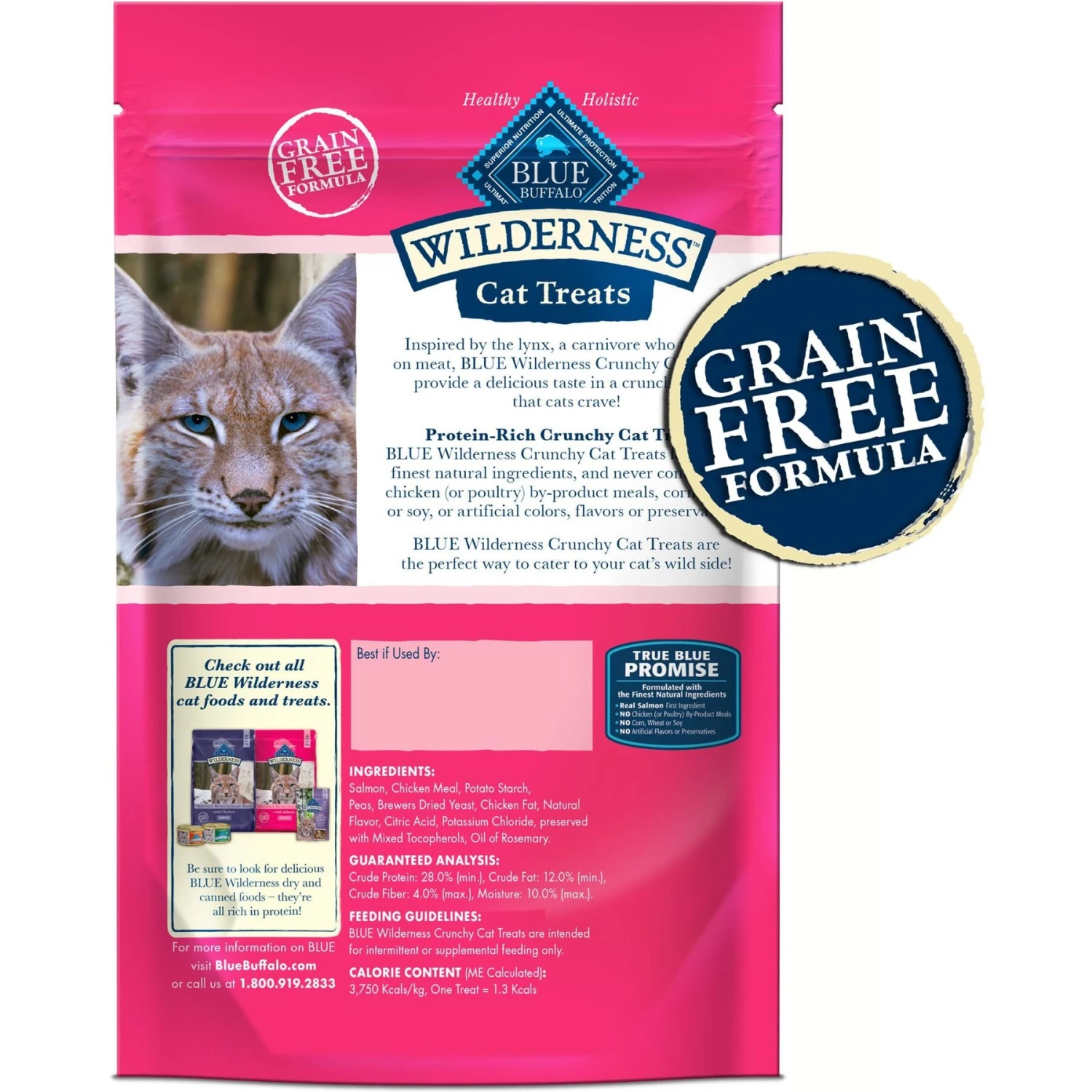 Blue Buffalo Wilderness Salmon Formula Crunchy Grain-Free Cat Treats 2 Blue Buffalo Wilderness Salmon Formula Crunchy Grain-Free Cat Treats - Image 2