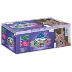 Featured Products 5 Blue Buffalo Wilderness Pate Variety Pack Duck, Chicken & Salmon Grain-Free Cat Canned Food
