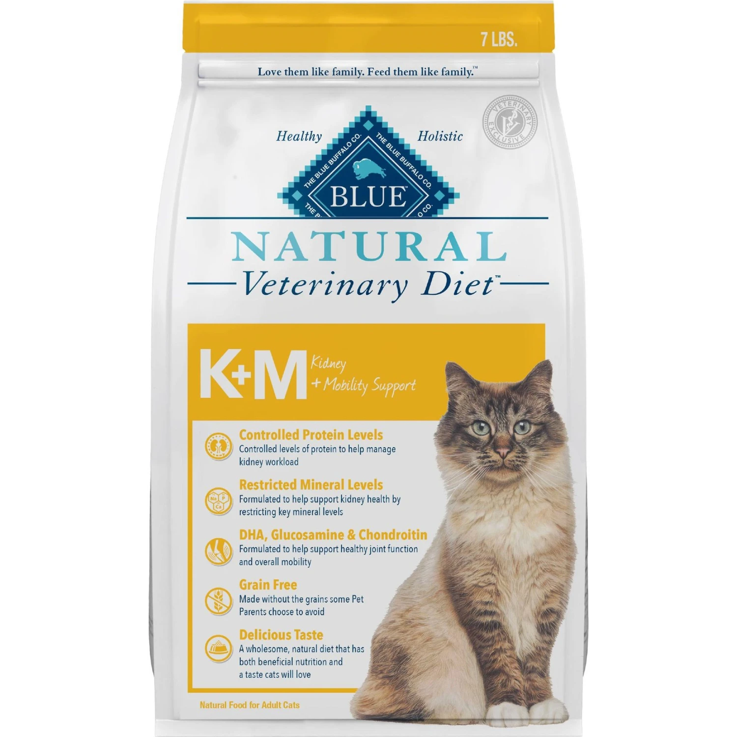 Blue Buffalo Natural Veterinary Diet K+M Kidney + Mobility Support Grain-Free Dry Cat Food 1 Blue Buffalo Natural Veterinary Diet K+M Kidney + Mobility Support Grain-Free Dry Cat Food