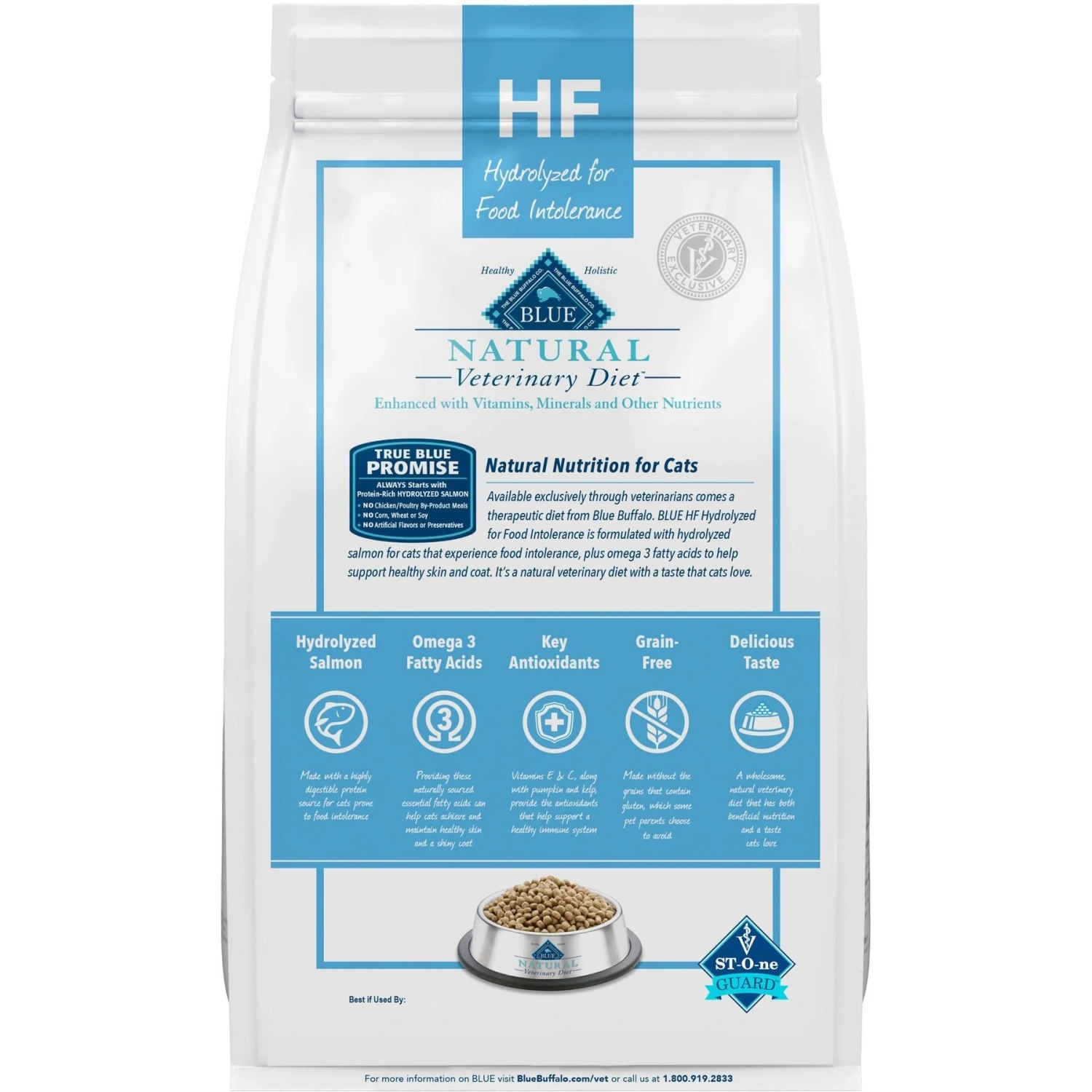 Blue Buffalo Natural Veterinary Diet HF Hydrolyzed For Food Intolerance Grain-Free Dry Cat Food 2 Blue Buffalo Natural Veterinary Diet HF Hydrolyzed For Food Intolerance Grain-Free Dry Cat Food - Image 2