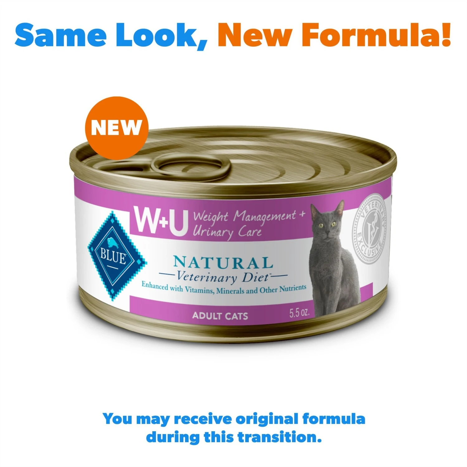 Blue Buffalo Natural Veterinary Diet W+U Weight Management + Urinary Care Grain-Free Wet Cat Food 2 Blue Buffalo Natural Veterinary Diet W+U Weight Management + Urinary Care Grain-Free Wet Cat Food - Image 2