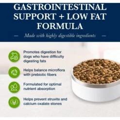 Blue Buffalo Natural Veterinary Diet GI Gastrointestinal Support Low Fat Dry Dog Food -Blue Buffalo 174322 PT2. AC SS1800 V1695495252