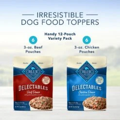 Blue Buffalo Delectables Chicken & Beef Dinner Variety Pack Grain-Free Wet Dog Food Topper, 3-oz Pouches, Case Of 12 -Blue Buffalo 212235 PT2. AC SS1800 V1579544882