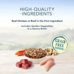 Blue Buffalo Delectables Chicken & Beef Dinner Variety Pack Grain-Free Wet Dog Food Topper, 3-oz Pouches, Case Of 12 -Blue Buffalo 212235 PT3. AC SS1800 V1579544896