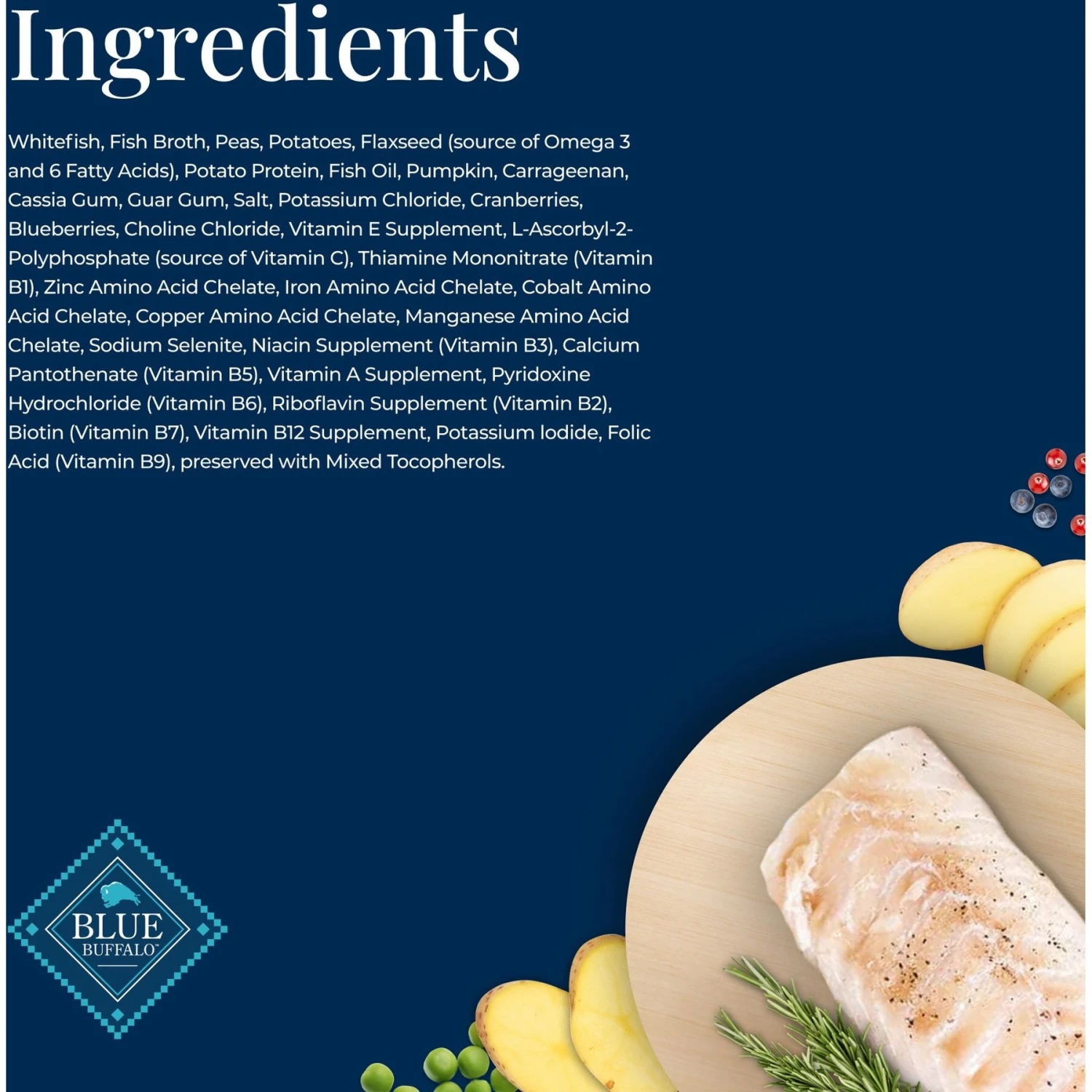 Blue Buffalo Basics Skin & Stomach Care Grain-Free Whitefish Entrée Adult Canned Dog Food, 12.5-oz Can, Case Of 12 5 Blue Buffalo Basics Skin & Stomach Care Grain-Free Whitefish Entrée Adult Canned Dog Food, 12.5-oz Can, Case Of 12 - Image 5