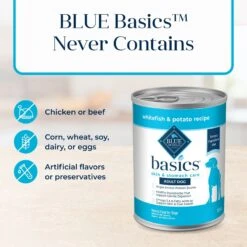 Blue Buffalo Basics Skin & Stomach Care Grain-Free Whitefish Entrée Adult Canned Dog Food, 12.5-oz Can, Case Of 12 14 Blue Buffalo Basics Skin & Stomach Care Grain-Free Whitefish Entrée Adult Canned Dog Food, 12.5-oz Can, Case Of 12 -Blue Buffalo 212237 PT5. AC SS1800 V1646269637