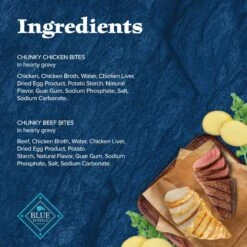 Blue Buffalo Wilderness Trail Toppers Wild Cuts Variety Pack Chunky Chicken & Beef Bites In Gravy Grain-Free Dog Food Topper, 3-oz, Pouch Of 12 -Blue Buffalo 228599 PT4. AC SS1800 V1689357024