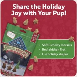 Blue Buffalo Santa Snacks Tasty Chicken Recipe Soft-Moist Dog Treats, 4.5-oz Bag -Blue Buffalo 230643 PT3. AC SS1800 V1695054202