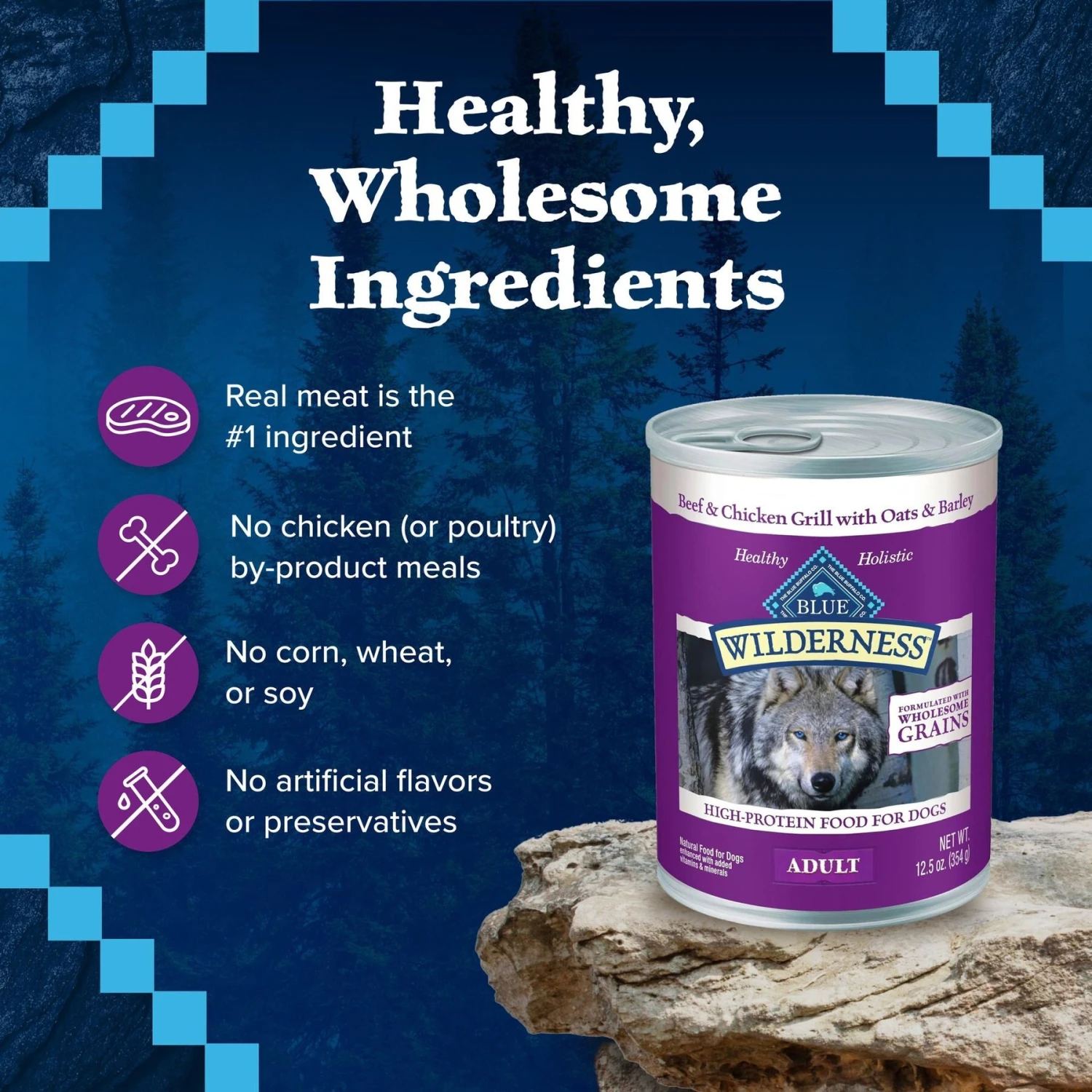 Blue Buffalo Wilderness Beef & Chicken Grill With Oats & Barley Adult Wet Dog Food 6 Blue Buffalo Wilderness Beef & Chicken Grill With Oats & Barley Adult Wet Dog Food - Image 6