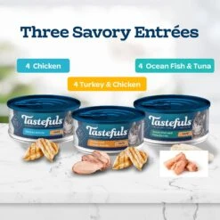Blue Buffalo Tastefuls Chicken, Turkey & Chicken & Ocean Fish & Tuna Entrées Variety Pack Pate Wet Cat Food, 5.5-oz Can, Case Of 12 8 Blue Buffalo Tastefuls Chicken, Turkey & Chicken & Ocean Fish & Tuna Entrées Variety Pack Pate Wet Cat Food, 5.5-oz Can, Case Of 12 -Blue Buffalo 264517 PT3. AC SS1800 V1608350541