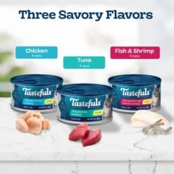 Blue Buffalo Tastefuls Tuna, Chicken, Fish & Shrimp Entrées Variety Pack Flaked Wet Cat Food -Blue Buffalo 264519 PT3. AC SS1800 V1689356966