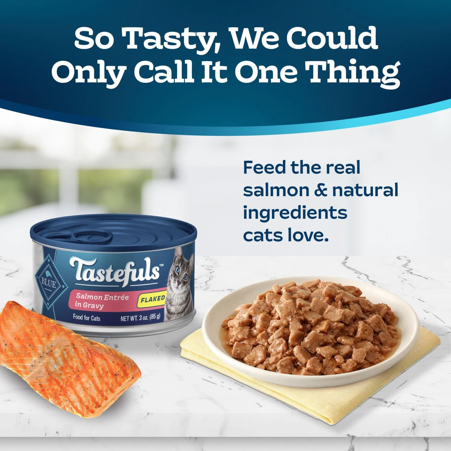 Blue Buffalo Tastefuls Salmon Entrée In Gravy Flaked Wet Cat Food, 3-oz Can, Case Of 24 3 Blue Buffalo Tastefuls Salmon Entrée In Gravy Flaked Wet Cat Food, 3-oz Can, Case Of 24 - Image 3