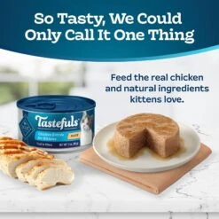 Blue Buffalo Tastefuls Chicken Entrée Kitten Pate Wet Cat Food, 3-oz Can, Case Of 24 -Blue Buffalo 264533 PT2. AC SS1800 V1630735298
