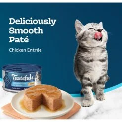 Blue Buffalo Tastefuls Chicken Entrée Kitten Pate Wet Cat Food, 3-oz Can, Case Of 24 -Blue Buffalo 264533 PT3. AC SS1800 V1630736785