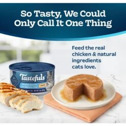 Blue Buffalo Tastefuls Chicken Entrée Mature Cats Pate Wet Cat Food, 3-oz Can, Case Of 24 -Blue Buffalo 264535 PT2. AC SS1800 V1630731725