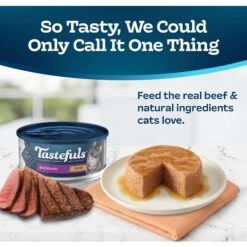 Blue Buffalo Tastefuls Beef Entrée Pate Wet Cat Food, 5.5-oz Can, Case Of 24 -Blue Buffalo 264537 PT2. AC SS1800 V1630733203