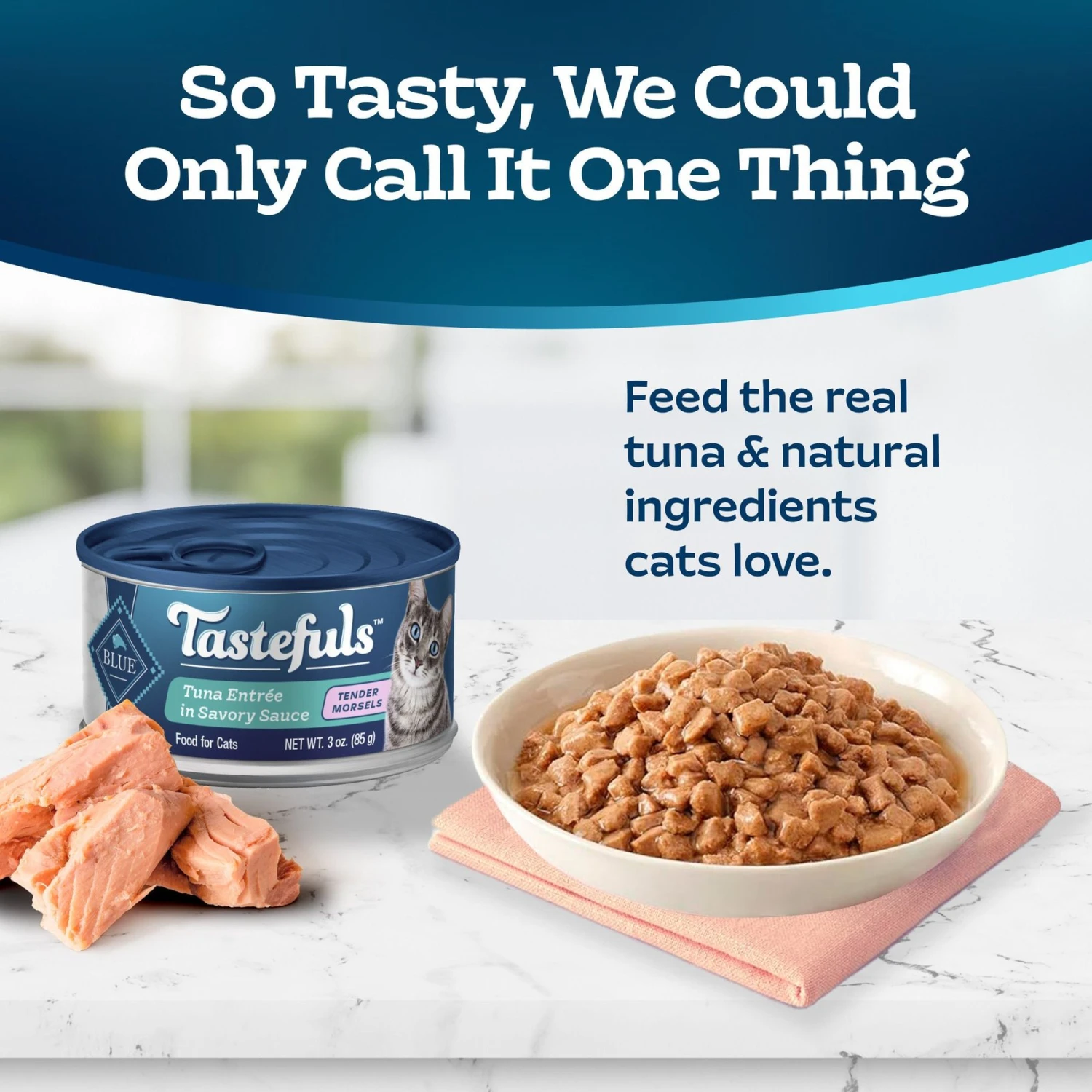 Blue Buffalo Tastefuls Tender Morsels Tuna Entrée Wet Cat Food, 3-oz Can, Case Of 24 3 Blue Buffalo Tastefuls Tender Morsels Tuna Entrée Wet Cat Food, 3-oz Can, Case Of 24 - Image 3