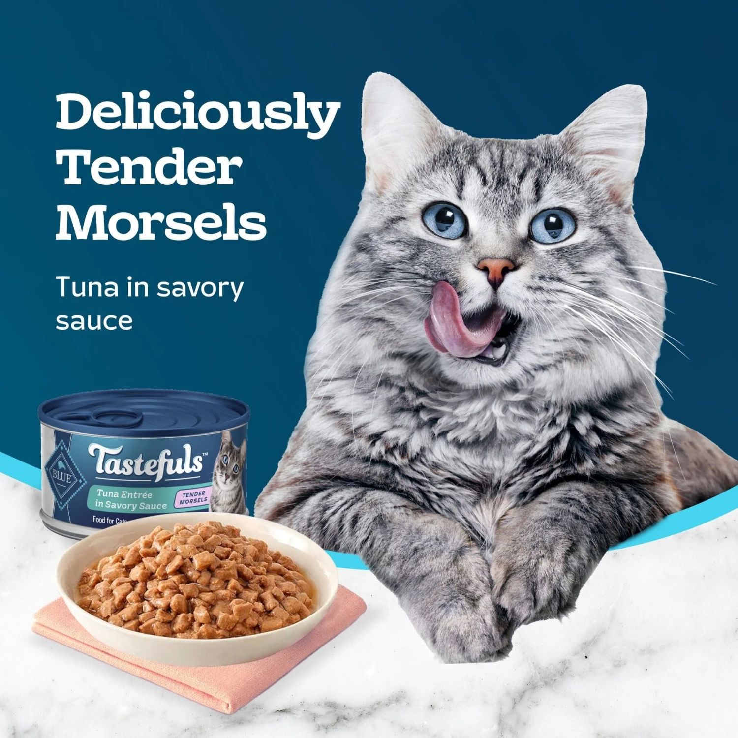 Blue Buffalo Tastefuls Tender Morsels Tuna Entrée Wet Cat Food, 3-oz Can, Case Of 24 4 Blue Buffalo Tastefuls Tender Morsels Tuna Entrée Wet Cat Food, 3-oz Can, Case Of 24 - Image 4