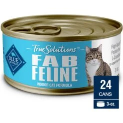 Blue Buffalo True Solutions Fab Feline Indoor Formula Chicken Wet Cat Food, 3-oz Can, Case Of 24