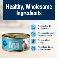 Blue Buffalo True Solutions Fab Feline Indoor Formula Chicken Wet Cat Food, 3-oz Can, Case Of 24 -Blue Buffalo 272835 PT5. AC SS1800 V1628183788