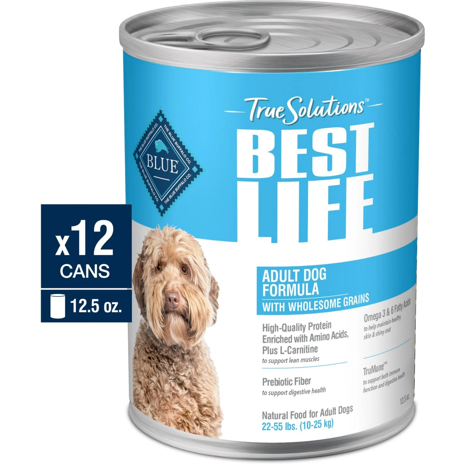 Blue Buffalo True Solutions Best Life Wholesome Grains Medium Breed Adult Wet Dog Food, 12.5-oz Can, Case Of 12 1 Blue Buffalo True Solutions Best Life Wholesome Grains Medium Breed Adult Wet Dog Food, 12.5-oz Can, Case Of 12