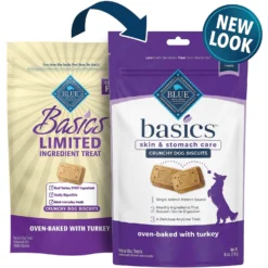 Blue Buffalo Basics Skin & Stomach Care Turkey & Potato Recipe Senior Dry Dog Food & Blue Buffalo Basics Skin & Stomach Care Biscuits Turkey & Potato Dog Treats -Blue Buffalo 297834 PT5. AC SS1800 V1646347648