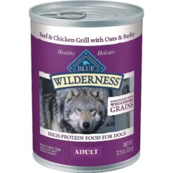 Blue Buffalo Wilderness Salmon & Chicken Grill With Oats & Barley Adult Wet Dog Food, 12.5-oz, Case Of 12 & Blue Buffalo Wilderness Beef & Chicken Grill With Oats & Barley Adult Wet Dog Food, 12.5-oz, Case Of 12 -Blue Buffalo 297854 PT4. AC SS1800 V1621267037