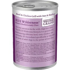 Blue Buffalo Wilderness Salmon & Chicken Grill With Oats & Barley Adult Wet Dog Food, 12.5-oz, Case Of 12 & Blue Buffalo Wilderness Beef & Chicken Grill With Oats & Barley Adult Wet Dog Food, 12.5-oz, Case Of 12 -Blue Buffalo 297854 PT5. AC SS1800 V1621267043