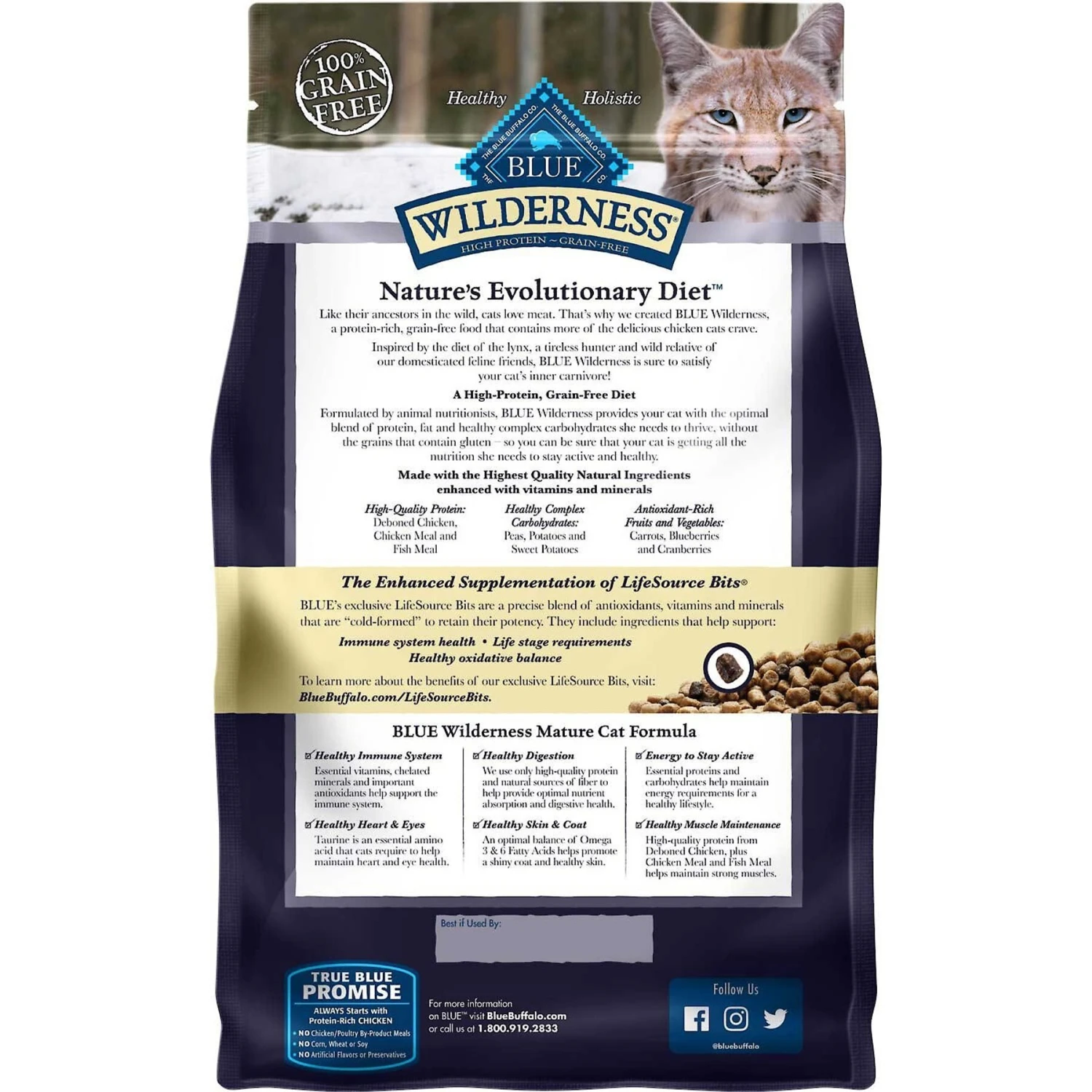Blue Buffalo Wilderness High Protein Natural Grain-Free Chicken Mature Dry Cat Food & Blue Buffalo Wilderness Pate Variety Pack Duck, Chicken & Salmon Grain-Free Cat Canned Food 3 Blue Buffalo Wilderness High Protein Natural Grain-Free Chicken Mature Dry Cat Food & Blue Buffalo Wilderness Pate Variety Pack Duck, Chicken & Salmon Grain-Free Cat Canned Food - Image 3