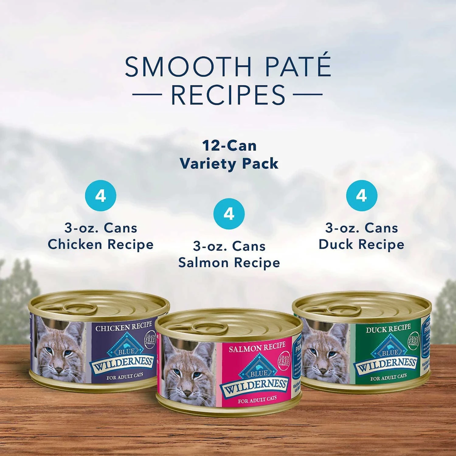 Blue Buffalo Wilderness High Protein Natural Grain-Free Chicken Mature Dry Cat Food & Blue Buffalo Wilderness Pate Variety Pack Duck, Chicken & Salmon Grain-Free Cat Canned Food 7 Blue Buffalo Wilderness High Protein Natural Grain-Free Chicken Mature Dry Cat Food & Blue Buffalo Wilderness Pate Variety Pack Duck, Chicken & Salmon Grain-Free Cat Canned Food - Image 7