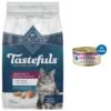 Blue Buffalo Tastefuls Hairball Control Natural Chicken & Brown Rice Recipe Adult 7+ Dry Cat Food & Blue Buffalo Freedom Indoor Mature Chicken Recipe Grain-Free Canned Cat Food
