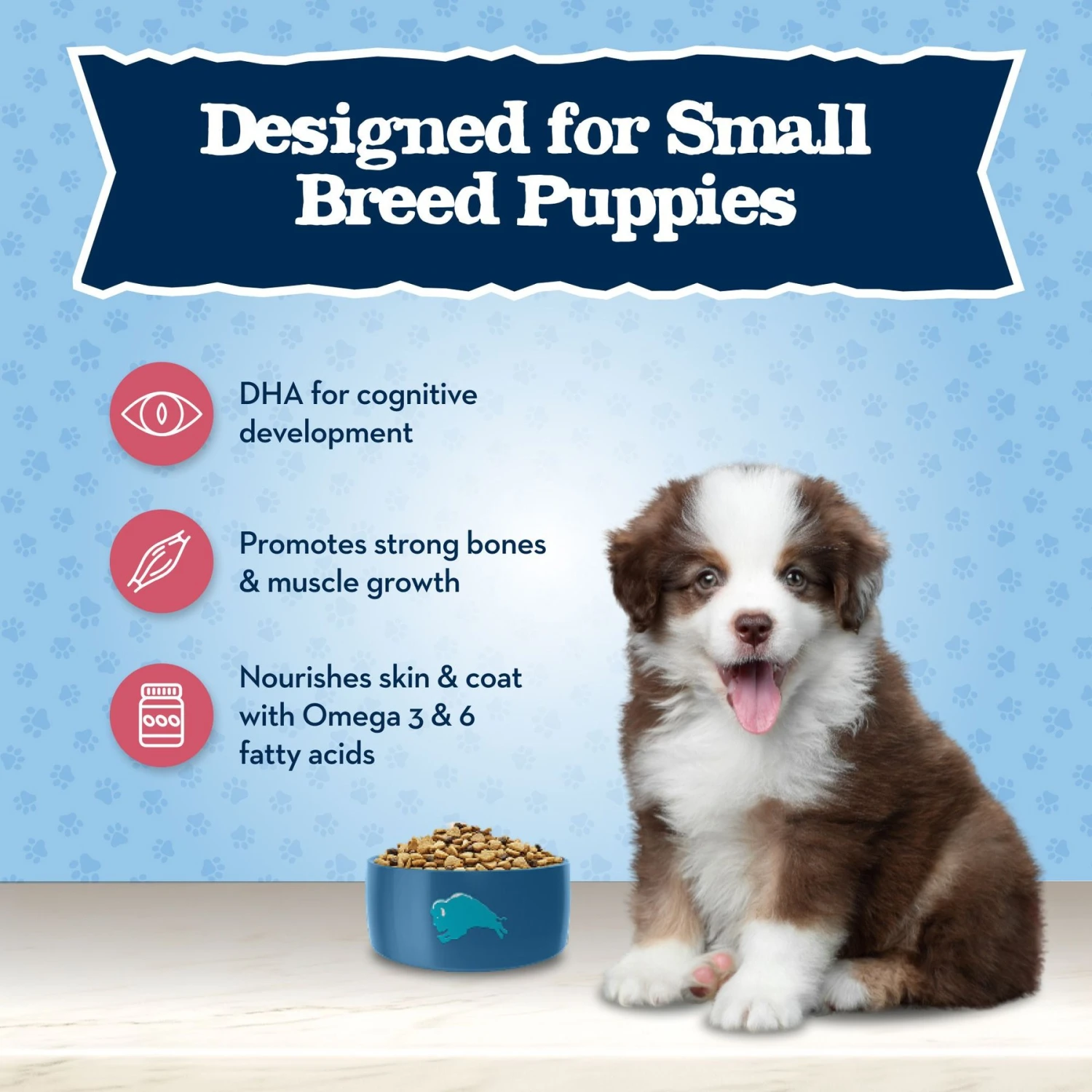 Blue Buffalo Baby Blue Small Breed Healthy Growth Formula Natural Chicken & Oatmeal Rice Recipe Puppy Dry Food, 4-lb Bag 4 Blue Buffalo Baby Blue Small Breed Healthy Growth Formula Natural Chicken & Oatmeal Rice Recipe Puppy Dry Food, 4-lb Bag - Image 4
