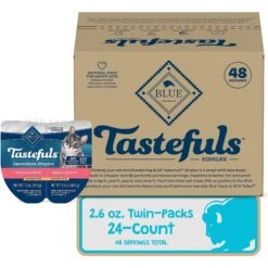 Blue Buffalo Tastefuls Spoonless Singles Salmon Entrée Pate Adult Cat Food, 2.6-oz Cup, Case Of 24 -Blue Buffalo 354413 PT3. AC SS1800 V1642015041