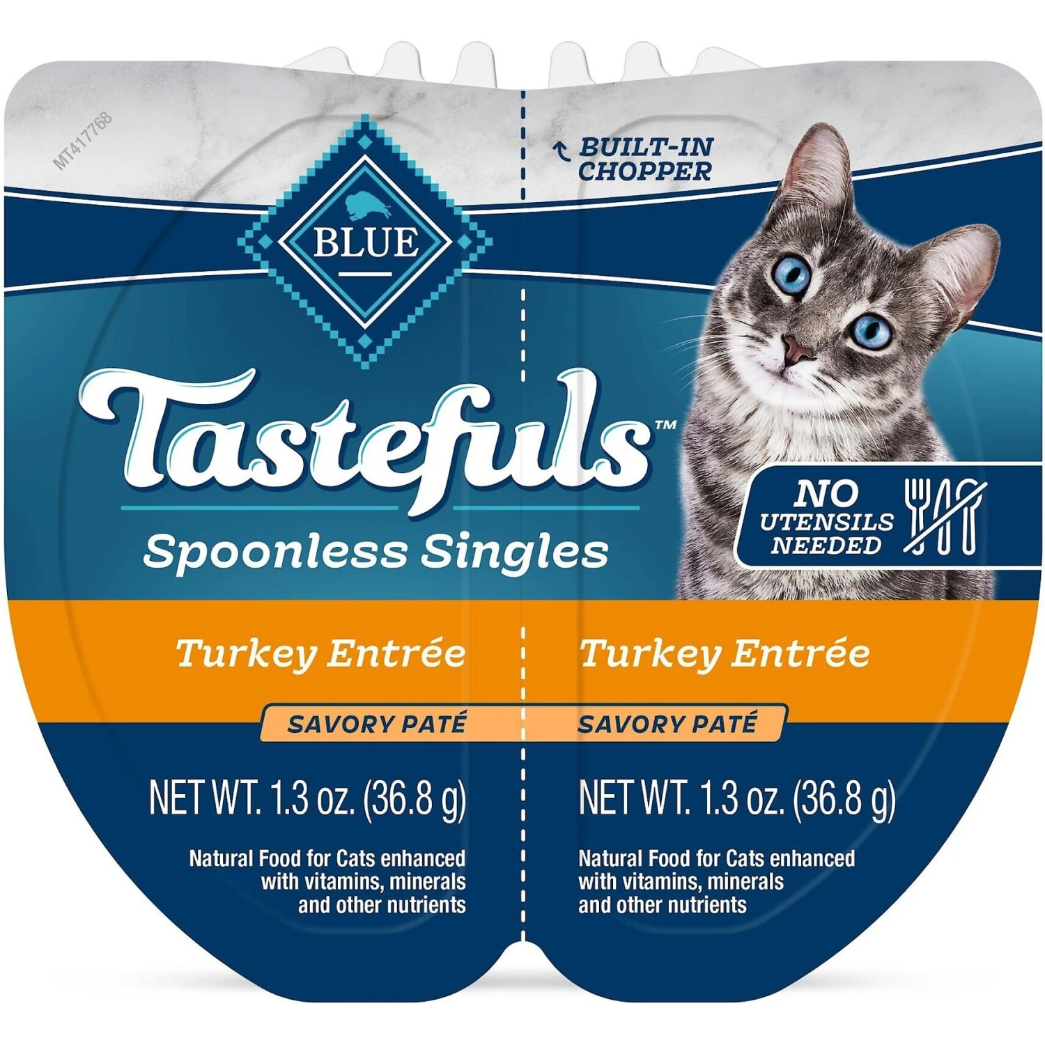 Blue Buffalo Tastefuls Spoonless Singles Turkey Entrée Pate Adult Cat Food, 2.6-oz Cup, Case Of 24 2 Blue Buffalo Tastefuls Spoonless Singles Turkey Entrée Pate Adult Cat Food, 2.6-oz Cup, Case Of 24 - Image 2