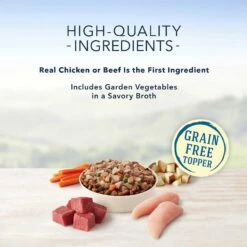 Blue Buffalo Delectables Chicken & Beef Dinner Variety Pack Grain-Free Wet Dog Food Topper, 3-oz Pouches, Case Of 12 & Blue Buffalo Wilderness Trail Toppers Wild Cuts Variety Pack Chunky Chicken & Beef Bites In Gravy Grain-Free Dog Food Topper, 3-oz, Pouch Of 12 -Blue Buffalo 356845 PT4. AC SS1800 V1640892724