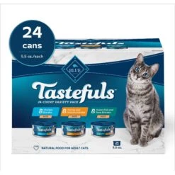 Blue Buffalo Tastefuls Chicken & Pate Cat Food, 5.5-oz Can, 24 Count