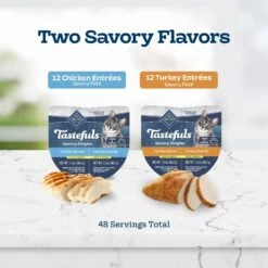 Blue Buffalo Tastefuls Savory Singles Chicken & Turkey Entrée Cat Food, 2.6-oz Cup, 24 Count 11 Blue Buffalo Tastefuls Savory Singles Chicken & Turkey Entrée Cat Food, 2.6-oz Cup, 24 Count -Blue Buffalo 357153 PT4. AC SS1800 V1641343006