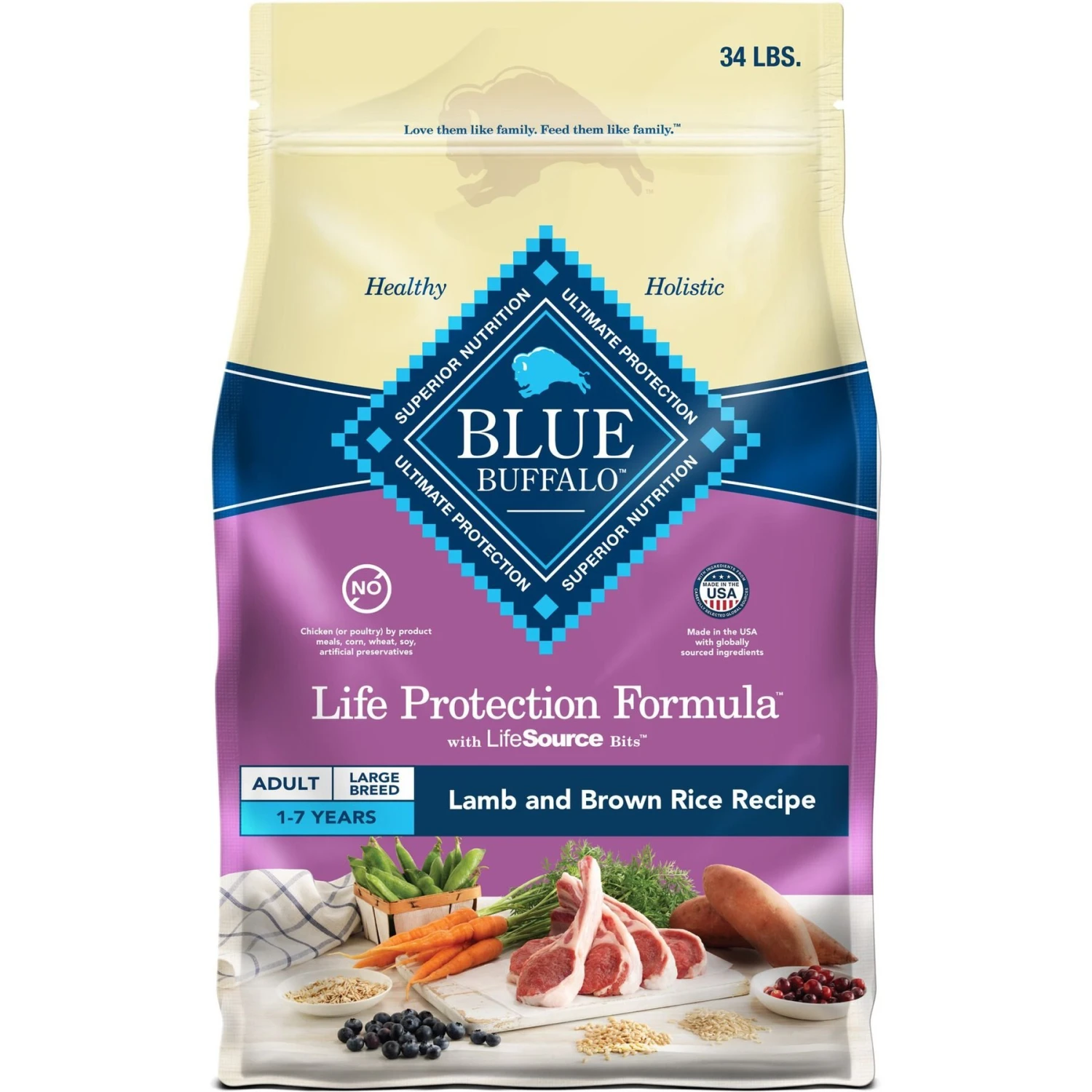 Blue Buffalo Life Protection Formula Large Breed Adult Lamb & Brown Rice Recipe Dry Dog Food 1 Blue Buffalo Life Protection Formula Large Breed Adult Lamb & Brown Rice Recipe Dry Dog Food