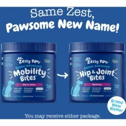 Zesty Paws Advanced Mobility Bites Chicken Flavored Soft Chews Glucosamine Hip & Joint Supplement For Senior Dogs & Blue Buffalo Life Protection Formula Senior Chicken & Brown Rice Recipe Dry Dog Food -Blue Buffalo 365440 PT6. AC SS1800 V1703799076