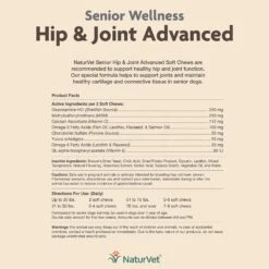 NaturVet Senior Wellness Hip & Joint Advanced Glucosamine, Chondroitin & MSM Plus Omegas Dog Supplement & Blue Buffalo Life Protection Formula Senior Chicken & Brown Rice Recipe Dry Dog Food -Blue Buffalo 365447 PT7. AC SS1800 V1644022887