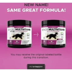 PetHonesty Duck Flavored Soft Chews Multivitamin For Senior Dogs & Blue Buffalo Homestyle Recipe Senior Chicken Dinner With Garden Vegetables Canned Dog Food -Blue Buffalo 365452 PT2. AC SS1800 V1644019296