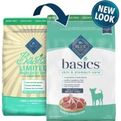 Blue Buffalo Basics Skin & Stomach Care Grain-Free Formula Lamb & Potato Recipe Large Breed Adult Dry Dog Food & Blue Buffalo Basics Skin & Stomach Care Grain-Free Formula Lamb & Potato Recipe Small Breed Adult Dry Dog Food -Blue Buffalo 367536 PT4. AC SS1800 V1646347040