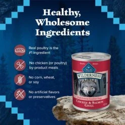 Blue Buffalo Wilderness Salmon & Chicken Grill Grain-Free Canned Dog Food 13 Blue Buffalo Wilderness Salmon & Chicken Grill Grain-Free Canned Dog Food -Blue Buffalo 46806 PT5. AC SS1800 V1646786192