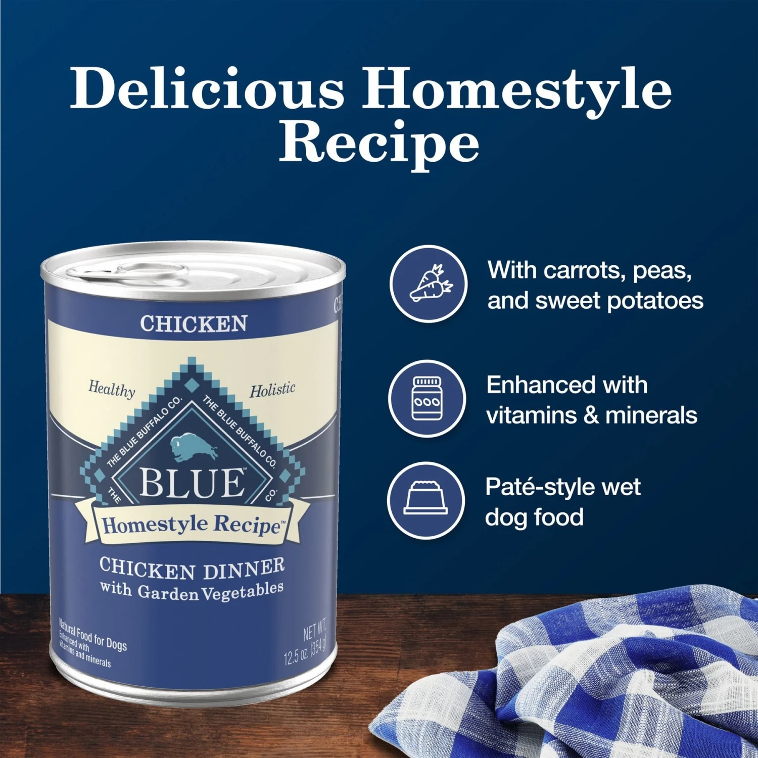 Blue Buffalo Homestyle Recipe Chicken Dinner With Garden Vegetables & Brown Rice Canned Dog Food 4 Blue Buffalo Homestyle Recipe Chicken Dinner With Garden Vegetables & Brown Rice Canned Dog Food - Image 4
