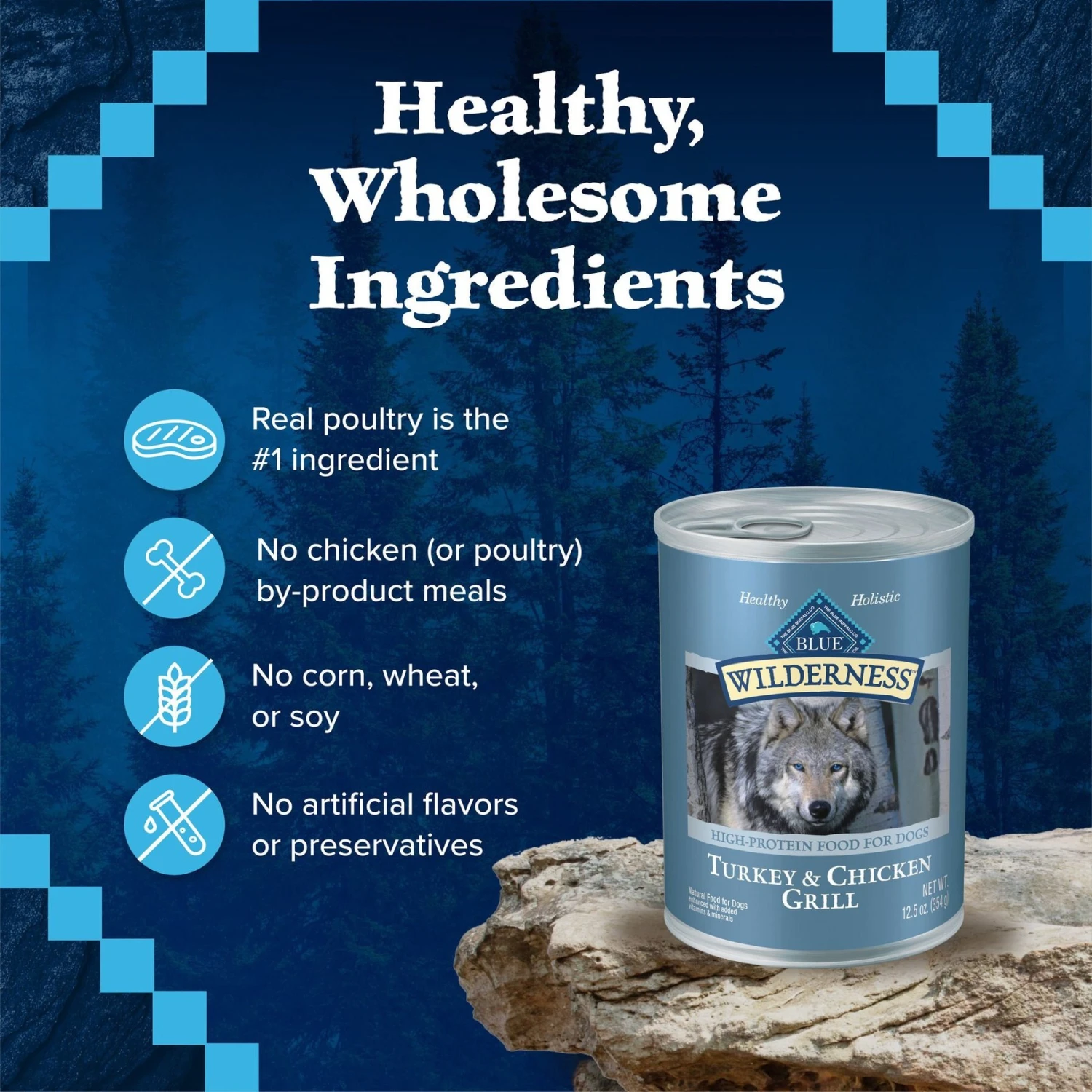 Blue Buffalo Wilderness Turkey & Chicken Grill Grain-Free Canned Dog Food 6 Blue Buffalo Wilderness Turkey & Chicken Grill Grain-Free Canned Dog Food - Image 6