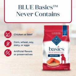 Blue Buffalo Basics Skin & Stomach Care Salmon & Potato Recipe Adult Dry Dog Food -Blue Buffalo 46888 PT5. AC SS1800 V1646251289
