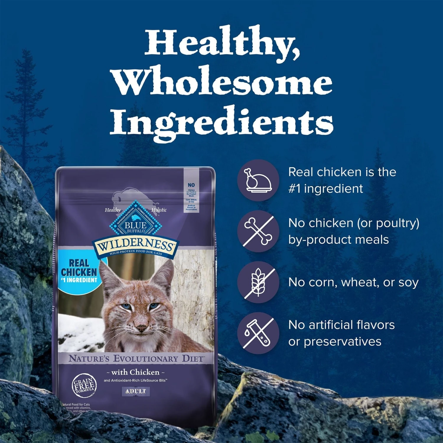 Blue Buffalo Wilderness Chicken Recipe Grain-Free Dry Cat Food 5 Blue Buffalo Wilderness Chicken Recipe Grain-Free Dry Cat Food - Image 5