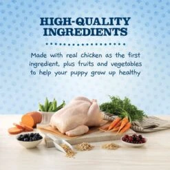 Blue Buffalo Baby Blue Healthy Growth Formula Natural Chicken & Brown Rice Recipe Puppy Dry Food & Blue Buffalo Baby Blue Natural Savory Chicken Puppy Treats, 4-oz Bag -Blue Buffalo 501858 PT7. AC SS1800 V1648508496