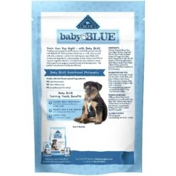 Blue Buffalo Baby Blue Natural Savory Chicken Puppy Treats, 4-oz Bag & Nylabone Puppy Pacifier Teething Toy Chew Teething Pacifier Bacon -Blue Buffalo 501978 PT2. AC SS1800 V1648517783
