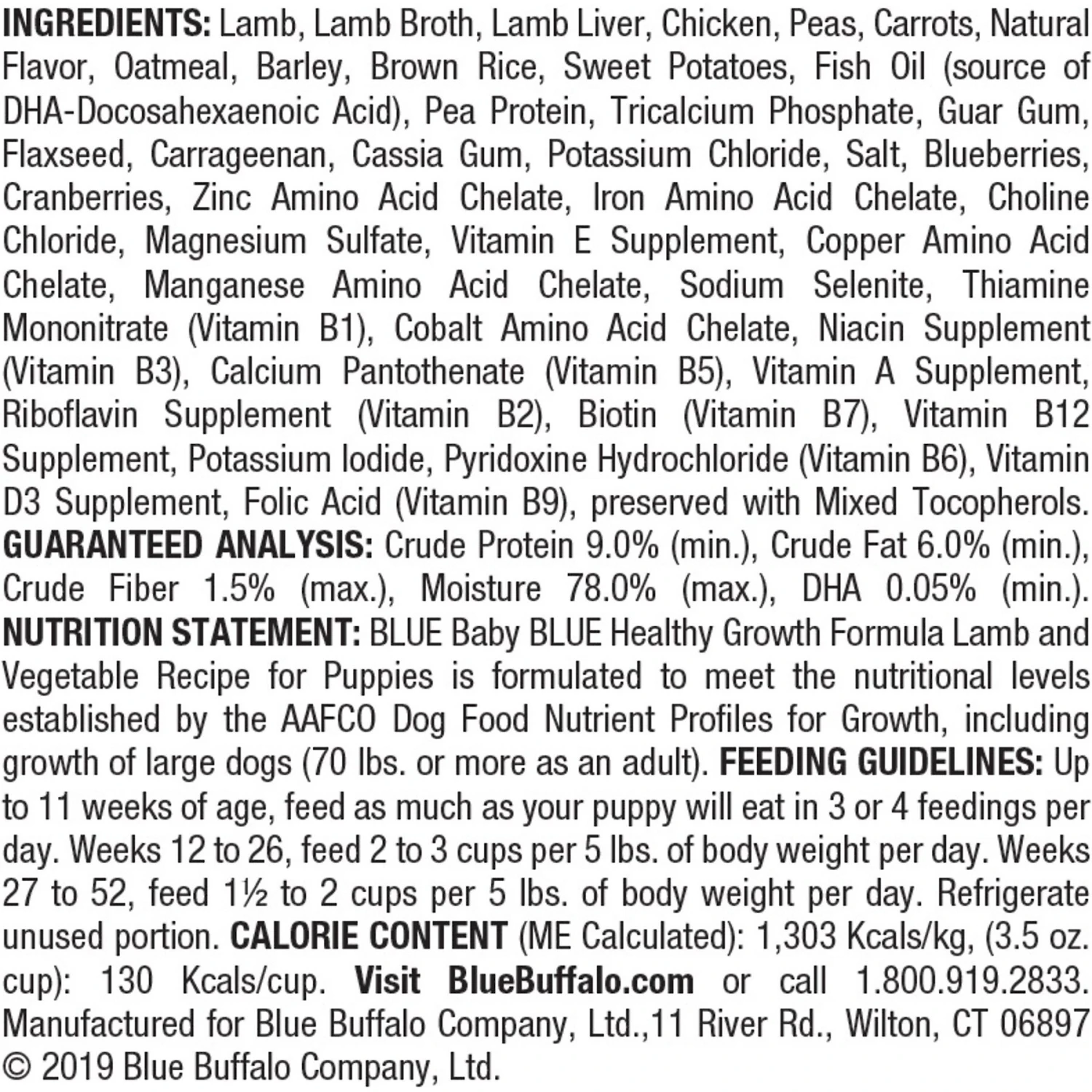 Blue Buffalo Baby Blue Healthy Growth Formula Natural Lamb & Vegetable Recipe Puppy Wet Food, 3.5-oz Cups, Case Of 12 2 Blue Buffalo Baby Blue Healthy Growth Formula Natural Lamb & Vegetable Recipe Puppy Wet Food, 3.5-oz Cups, Case Of 12 - Image 2